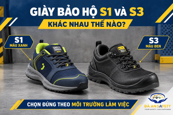 Giày bảo hộ S1 và S3: Khác nhau thế nào và chọn theo môi trường làm việc
